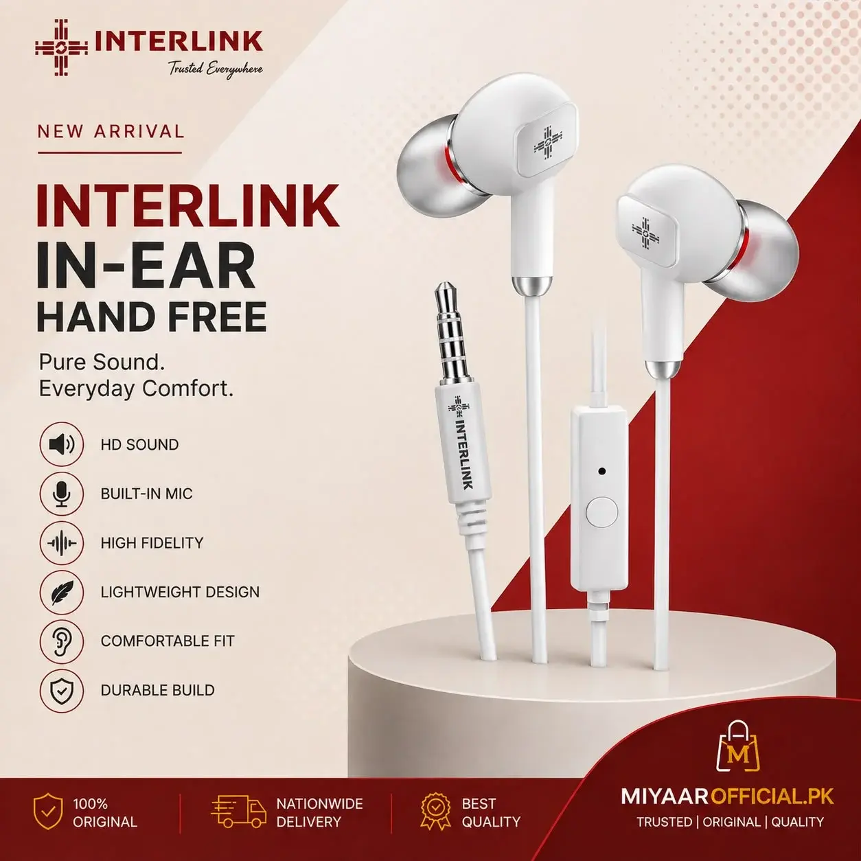 Interlink In-Ear Handsfree 03-01-032 in Pakistan