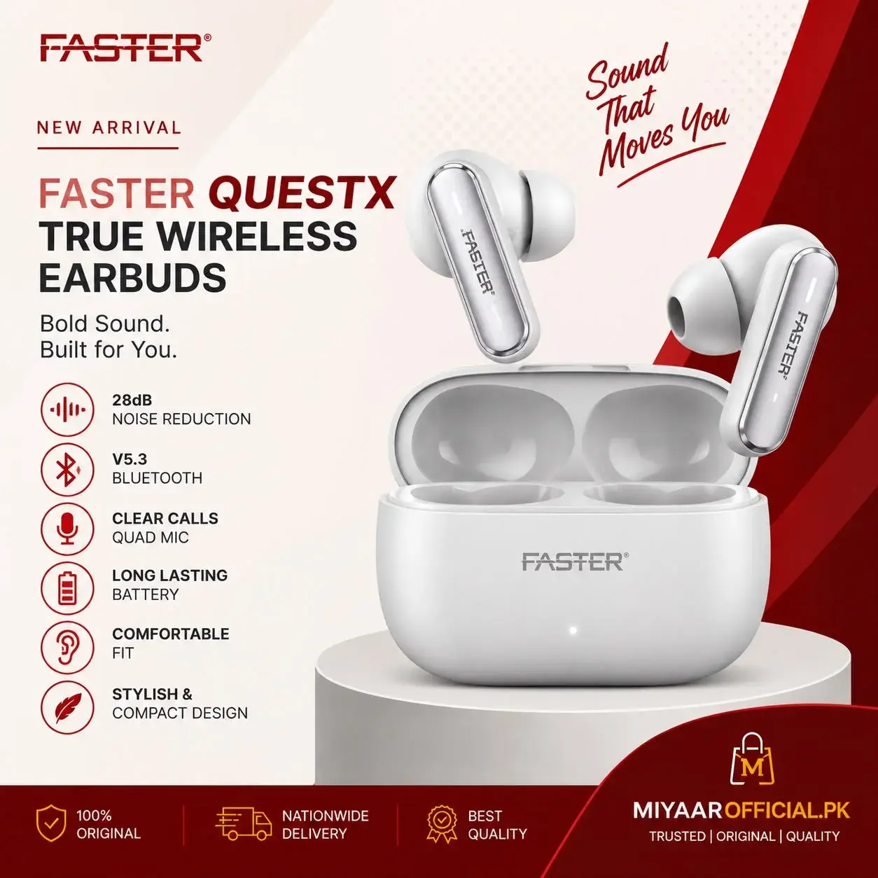 Faster FBT-440 Quest Wireless Earbuds in Pakistan