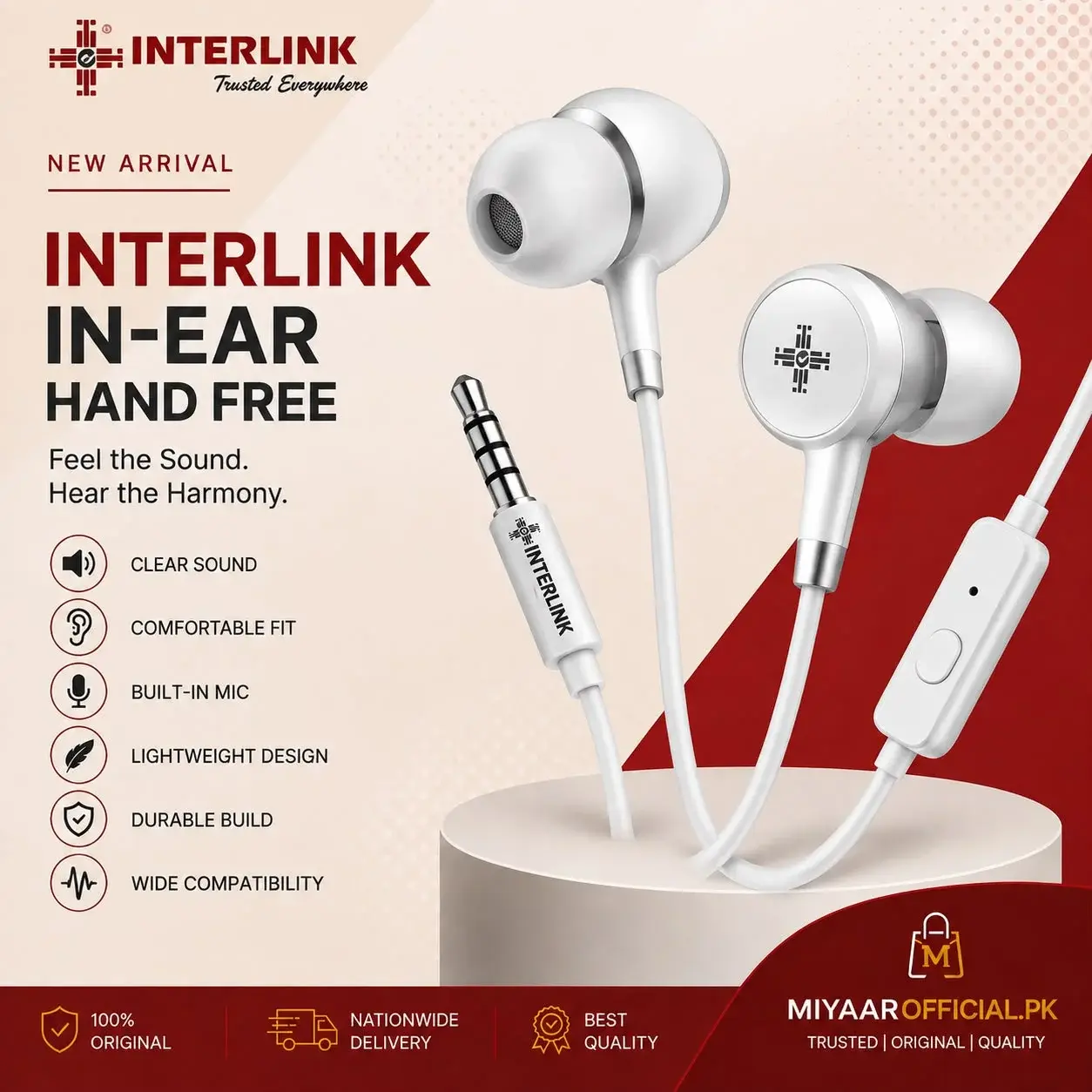 Interlink SOFT Handsfree with HD Mic in Pakistan