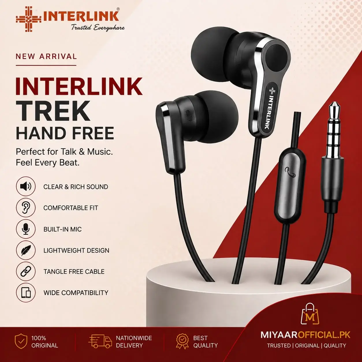 Interlink Trek Wired Handsfree with HD Mic in Pakistan