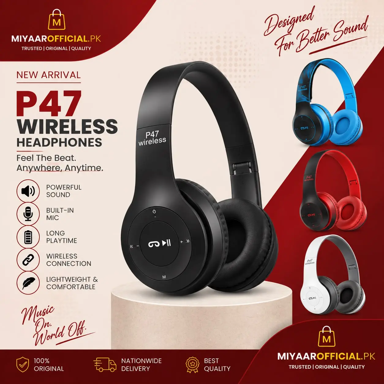 P 47 Wireless Headphones in Pakistan