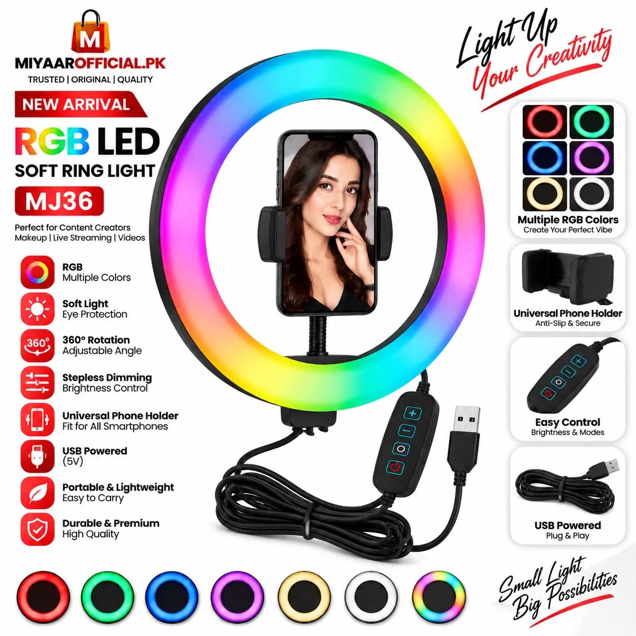RGP LED Soft Ring Light Model MJ36 in Pakistan