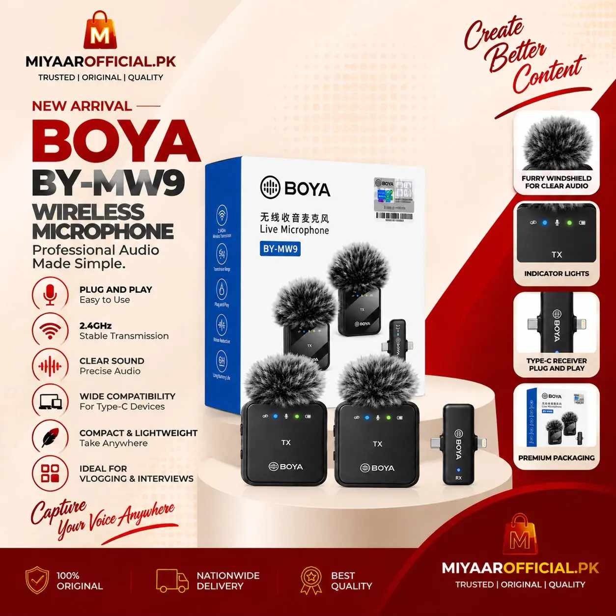 BOYA BY-MW9 Wireless Microphone in Pakistan