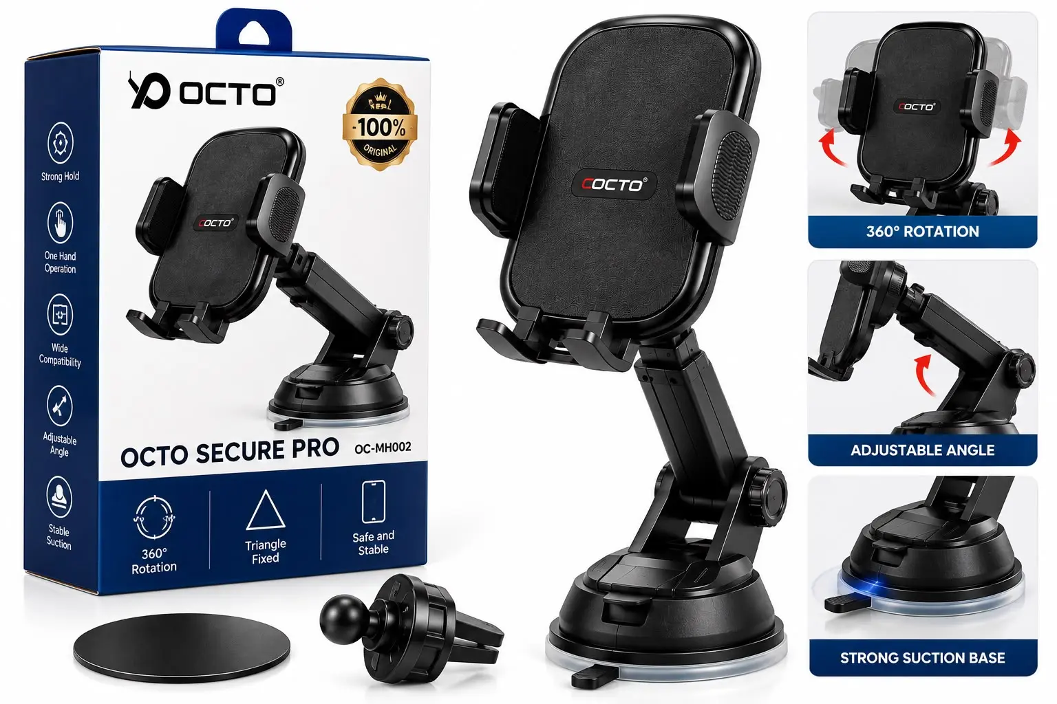 OCTO Secure Pro OC-MH002 Car Holder - Image 3