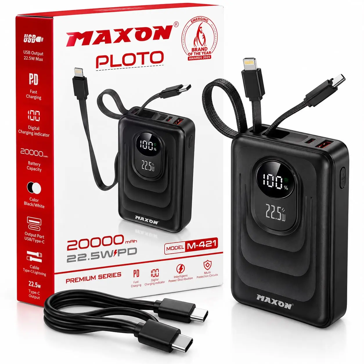 MAXON Ploto 20000mAh Power Bank M-421 Price in Pakistan - Image 3
