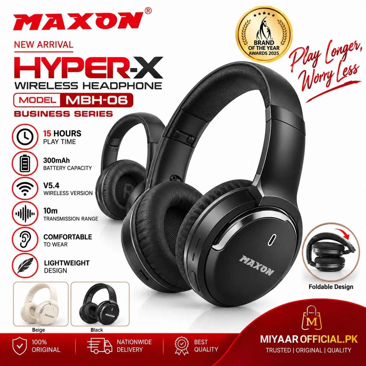MAXON Hyper-X Wireless Headphone MBH-06