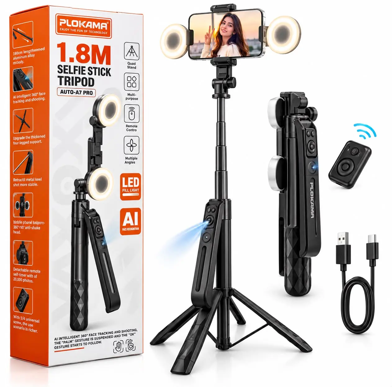 Plokama AI Selfie Stick Tripod Price in Pakistan - Image 3
